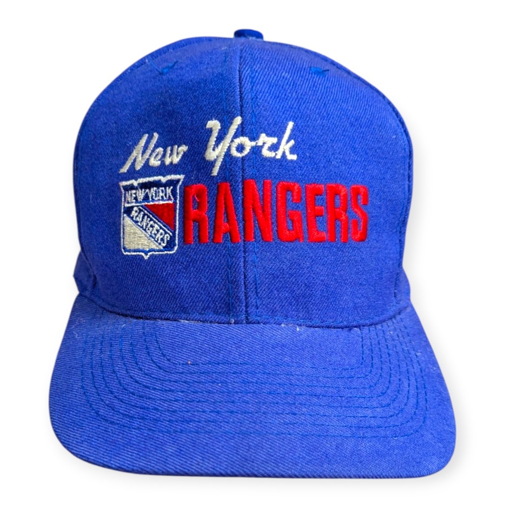 Vintage New York Rangers CCM American Needle NHL Snapback Hat Blue Mens Cap